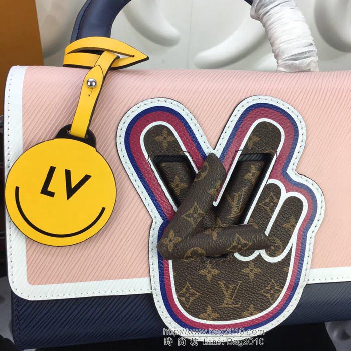 路易威登LV 頂級原單 官網特別款 刺繡Epi皮革 Monogram 帆布貼飾 Twist中號手袋 手提肩背斜挎包 M52514  YDH2356